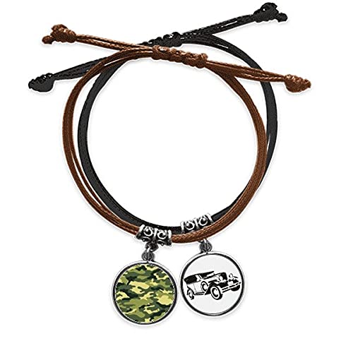 Bracelet cuir robuste anti-usure avec cordon de camouflage résistant à la main