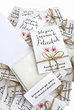Pizteretas 50 pañuelos de LÁGRIMAS DE Felicidad ó LÁGRIMAS DE ALEGRÍA para Boda, Bautizo o comunión | Detalles para Invitados Personalizados | Decoración Boda | Regalos artesanales