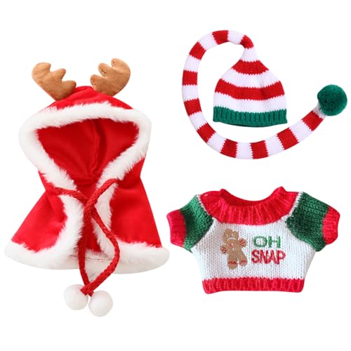 Immagine prodotto: TYXHXTF Costumi di Natale Moda e Carino, Cloak in stile Elk, Vestiti per Bambole di Peluche da 17 cm, Non Includere i Peluche Giocattoli