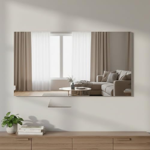 Dmora - Miroir Alessio, Miroir de salle de bain, 100% Made in Italy, 80x2h60 cm, Ciment