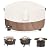 Alickwang 48-50 Inch Round Fire Pit Cover,Outdoor Waterproof 600D Heavy Duty Fade Resistant Round Firepit Cover,All Weather Protection Patio Fire Table Cover,Beige,50''Dia X 24''H