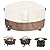Alickwang 34-36 Inch Round Fire Pit Cover,Outdoor Waterproof 600D Heavy Duty Fade Resistant Round Firepit Cover,All Weather Protection Patio Fire Table Cover,Beige,36''Dia X 24''H