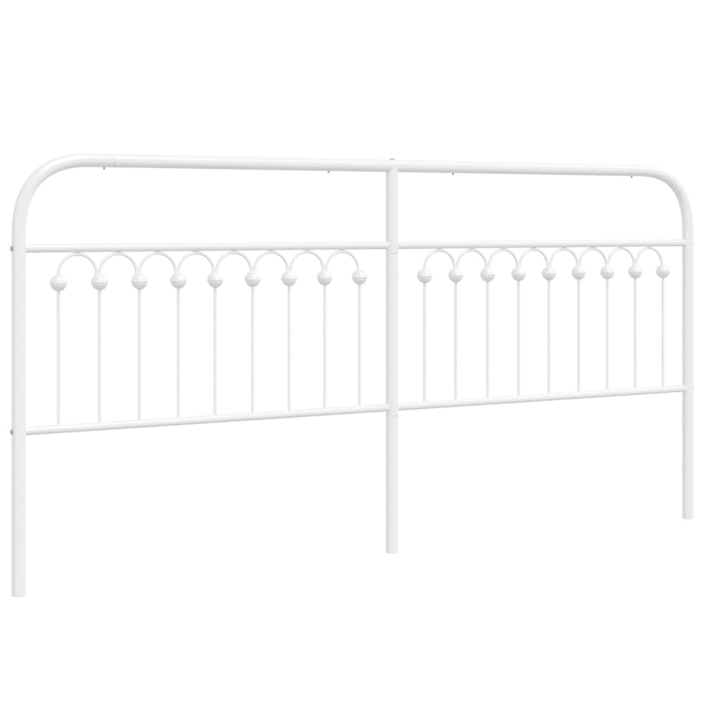 Testiera in metallo bianco 200 cm per telaio letto, robusta cuffia in acciaio, design elegante, supporto durante la lettura, facile da montare