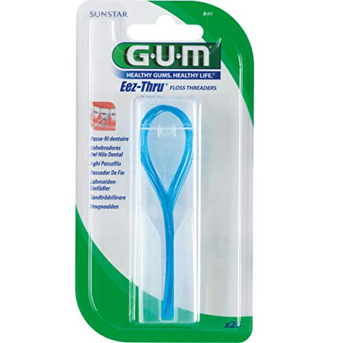 GUM Eez-Thru - Enhebrador de hilo dental (25 unidades, nailon, para ayudar a la aplicación de hilo dental en dispositivos de resorte)