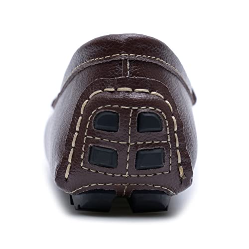 Heydonic Women's Loafers Moccasins Soft Casual Walking Driving Ladies Office Penny Flats Boat Shoes Women Slip On Comfortable Leather Light Coffee Size 9 #TOP3