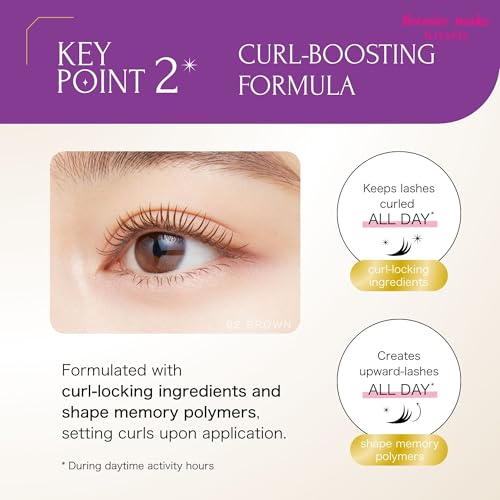 Image of Heroine Make by KissMe Volume & Curl Mascara Brown | Waterproof, Volumizing & Lengthening Mascara for Thick, Defined Lashes | Smudge-Proof, Curling Formula | Made in Japan
