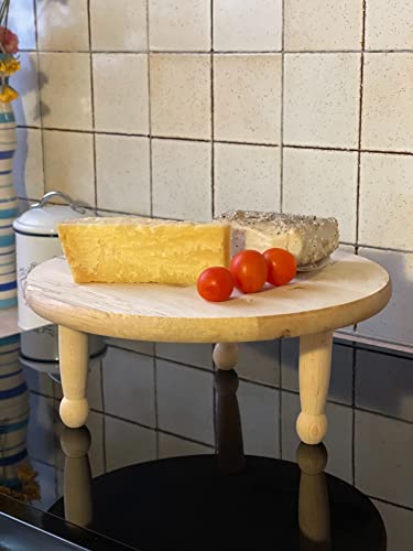 Calieri mood & style Tabla de cortar redonda de madera maciza con patas atornillables, 30 cm de diámetro (MI006797) Cover