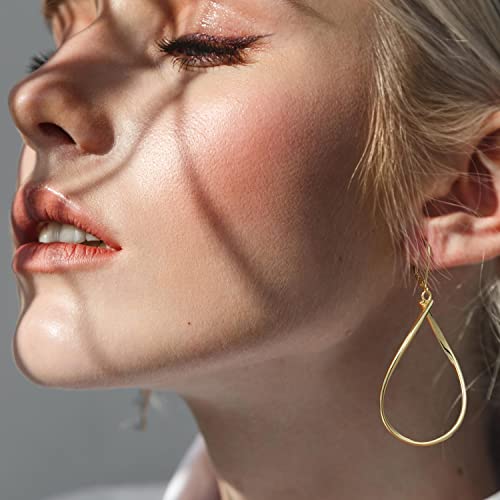 Large 14K Gold Hoop Earrings for Women Trendy Gold Hoop Dangle Drop Earrings for Women Twisted Infinity Big Hoops Earring for Womens 40/50mm3