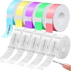5 Rolls Colorful, 5 Rolls Clear,12mm×40mm(0.47"x1.57")