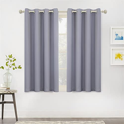 MYSKY HOME Blackout Curtains for Living Room - Thermal Insulated Grommet Room Darkening Curtains, Set of 2 Panels, 52 x 54 inches, Grey