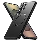 【Ringke】Galaxy S25 Ultra ケース ALLES TPU+PC 耐衝撃 衝撃防止 米軍MIL規格取得 スタンド機能 マグネット搭載 (SC-52F / SCG32) キックスタンド スマホケース スマホカバー ギャラクシーS25 ウルトラ (ストラップホールあり) - Magnetic Black