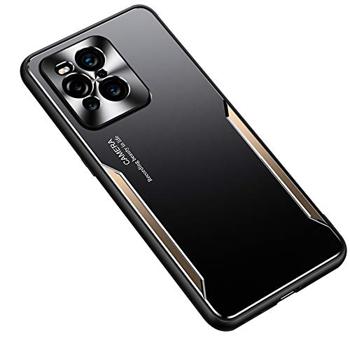 ESTH® Custodia per Oppo Find X3 | Find X3 Pro Cover in Alluminio & Silicone [Design Meccanica Durevole] Protezione da Cadute e Urti, Cover per Oppo Find X3 | Find X3 Pro, Oro