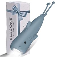 LOVERUIS Kids Torch Shark Rechargeable Flashlight Torchlight with Keychain, Dimmable Camping Torchs