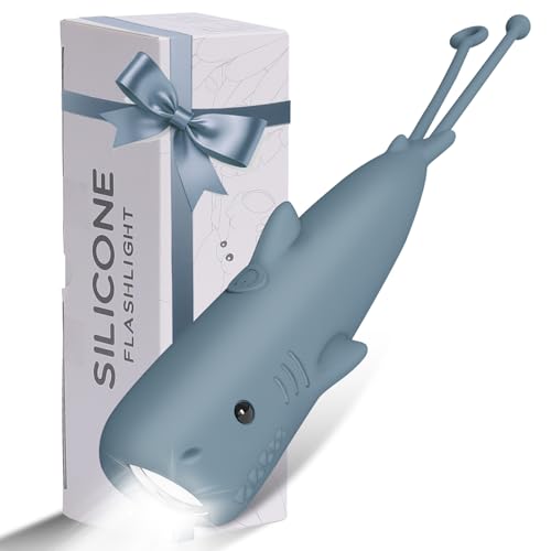LOVERUIS Aufladbar Taschenlampe Kinder Silizium, Dimmbar Kindertaschenlampe, Stroboskop-Taschenlampe, Wiederaufladbare Geschenk für Kinder ab 3 Jahren (Torch Shark) LOVERUIS Aufladbar Taschenlampe Kinder Silizium, Dimmbar Kindertaschenlampe, Stroboskop-Taschenlampe, Wiederaufladbare Geschenk für Kinder ab 3 Jahren (Torch Shark)