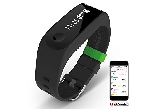 Fitnesstracker Fit Connect mit Bluetooth-Anbindung, Fitnessarmband mit bis zu 10 Tagen Laufzeit zählt Schritte und Kalorienverbrauch, Fitness
