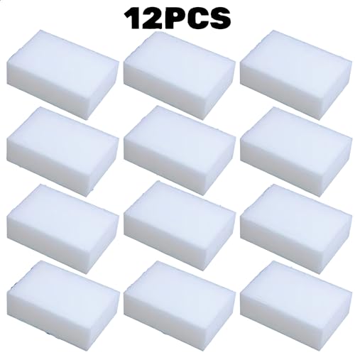 Image of 12 Powerful Magic Sponges Cleaning Eraser Melamine Sponge Foam Pads,Multi-Functional Household Cleaning Kitchen Dish Sponge for Furniture,Bathroom,Bathtub, Sink,Floor, Baseboard, Wall Cleaner