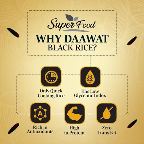 Image of Daawat Black Rice Immuno Plus 1KG Pack - Superfood with High Protein, Rich Antioxidants, Minerals & Low Fat - Whole Grain