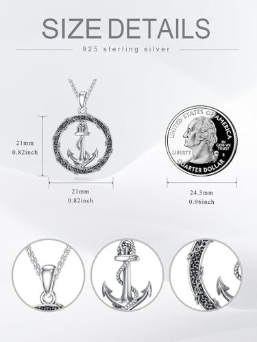 Midari Nature Faith Collection 925 Sterling Silver Desert Cactus Nautical Rudder Tropical Palm Compass Wave Heart Pendant Christian Boho Jewelry Gifts for Women Men2