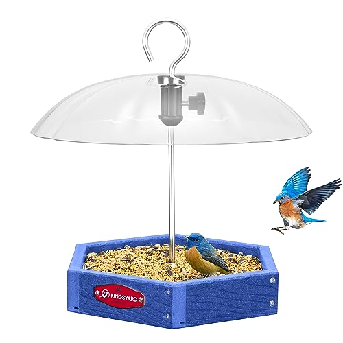 Kingsyard Large Platform Bird Feeder Outdoor Hanging,...