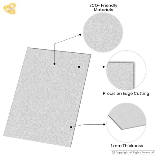 Image of Lakeer A3 White Felt Sheets - 1mm Thick, Stiff Fabric, Pack of 10, for DIY Crafts, Sewing, Scrapbooking, School Projects.