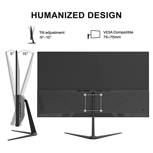 Caixun 24 Zoll Monitor Full HD - Computer Monitor 75Hz, PC Bildschirm mit HDIM VGA Anschlüsse, Integrierte Lautsprecher Eye Care Monitor für Home Office (HDMI-Kabel enthalten) – Bild 6