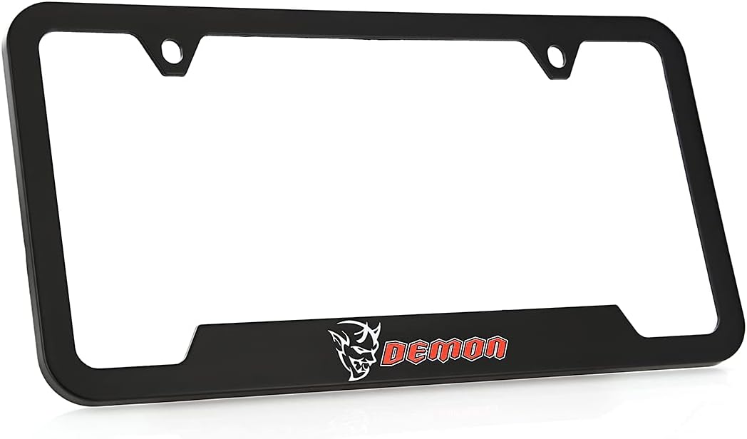 Dodge Challenger SRT Demon Black Plastic License Plate Frame