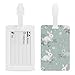 Rabbit and Flowers Luggage Tag Travel Suitcase Baggage Identification Labels Cruise Ship Luggage Tags with Address Card and Durable Ring White-Style for Handbags Backpack