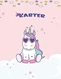  Karter: Unicorn Notebook Personal Name Wide Lined Rule Paper  Notebook The Notebook For Writing Journal or Diary Women & Girls Gift for Birthday, For Student  162 Pages Size 8.5x11inch