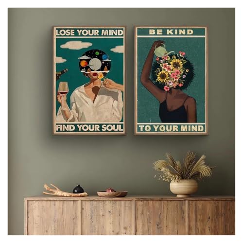 Citations Positives De l'esprit et de l'âme sur tableau rétro nature chic