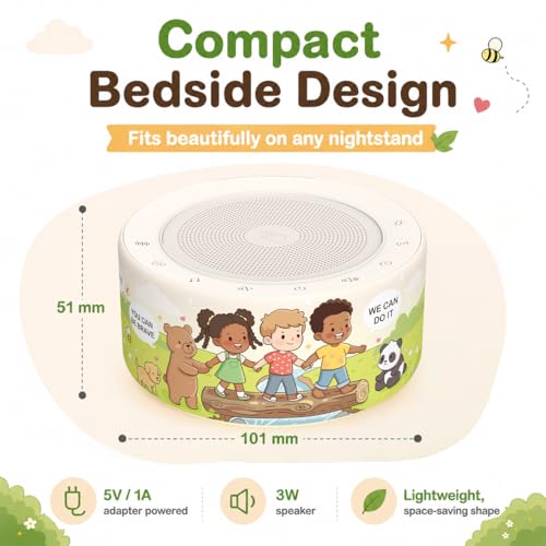 Image of Kipcush White Noise Machine for Baby & Adults, Sleep Sound Machine with 30 Soothing Sounds, 8-Color Night Light, Memory Function, White Noise for Sleeping, Nursery, Office, Travel, Relaxation