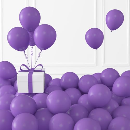 Image of KALOR Purple Balloons,100 Pcs 5 Inch Mini Matte Latex Balloons for Balloon Garland Arch, Birthday Decoration, Wedding Party, Baby Shower Decorations