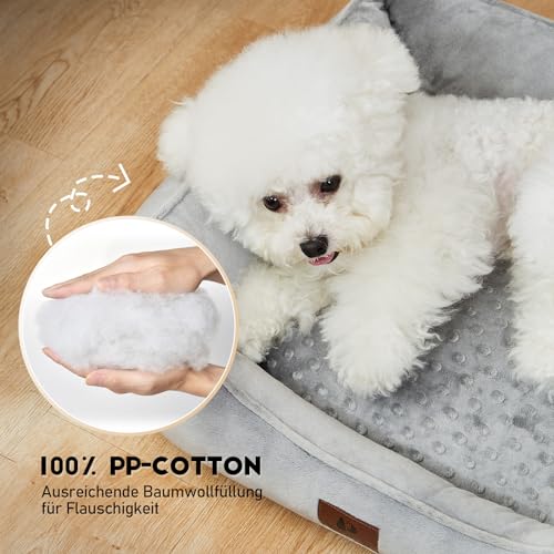 Snocyo Hundebett Kleine Hunde, Katzenbett Flauschig und Kuschelig, Waschbar und Super Weiches Hundesofa Hundekissen, Gepolstert Hundematte, Grau, 55×45×16cm