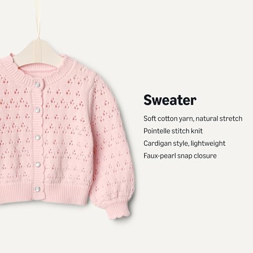 Image of Amazon Essentials x Sofia Grainge Toddler and Baby Girls' Lightweight Cotton Cardigan Sweater