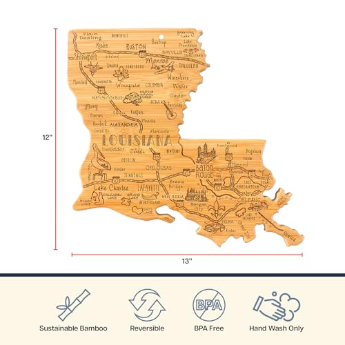 Tabla para cortar con forma de Louisiana en bambú miniatura 4