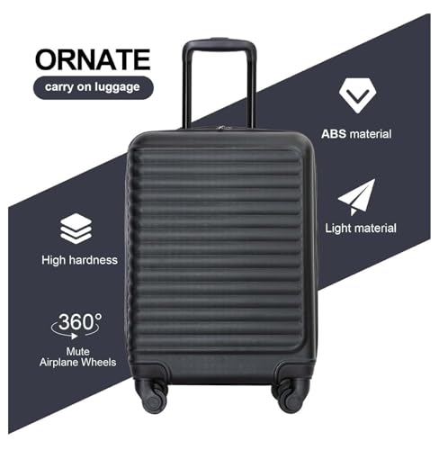 Hardshell Carry On Luggage 20 inch Lightweight Suitcase Spinner Wheels - Black4