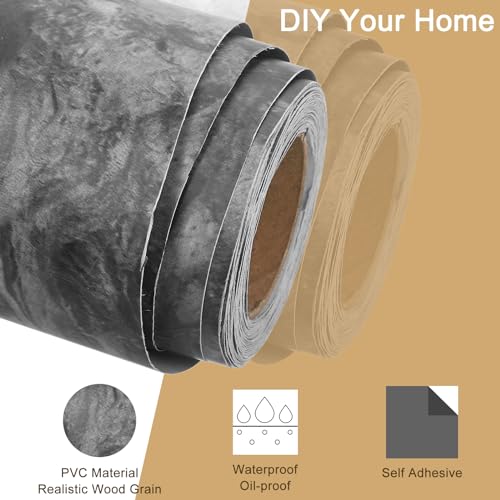 Image of uxcell Wood Grain Tape, 2 inch x33 Ft Self Adhesive Wood Grain Repair Patch for Baseboards, Doors, Floor Repair, Furniture Home Decor Gray
