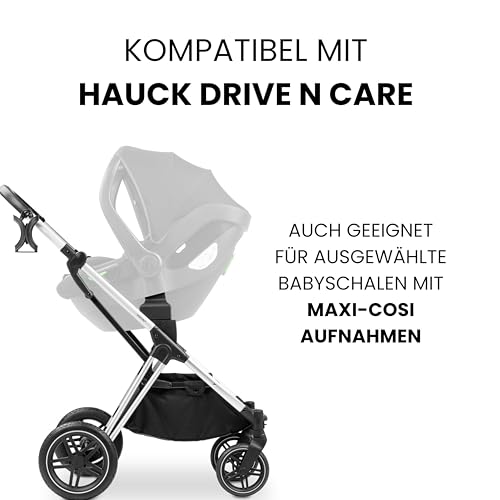 hauck Universal Babyschalen Adapter Kompatibel mit Vision X, Saturn R & Apollo Buggy & Drive N Care Autoschale & Gängige Babyautositze von Cybex, Kiddy, Joie, Kinderkraft, Maxi-Cosi (Schwarz)