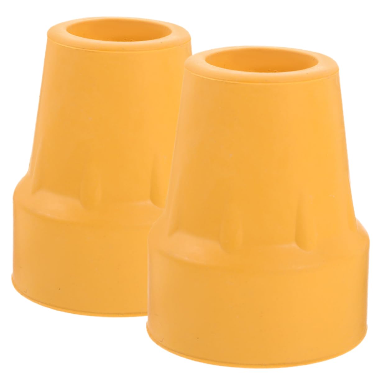 BUTIFULSIC 2pcs Walking Stick Pole Tip Replacement Crutch Tips Trekking Poles Anti-Skid Tip Rubber Yellow Rubber Tips for Walking Sticks