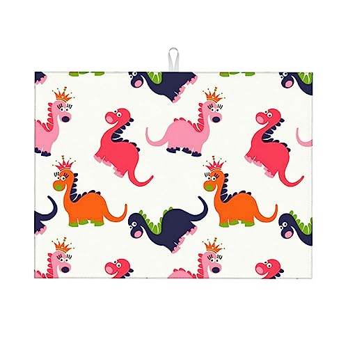 Tapete de secado de cocina de dinosaurio, tapete escurridor de cocina plegable para cocina, mostradores