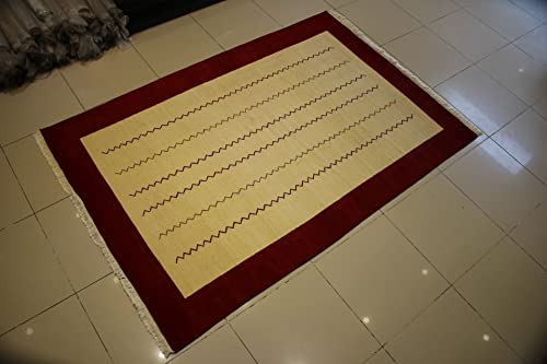 Rugstc 5'9 X 8'7 Gabbeh Area Rug Made Using Vegetable Dyes With Wool Pile - Gabbeh Design | 100% Original Hand-Knotted Multicolored | A 6X9 Rectangular Double Knot Rug #TOP2