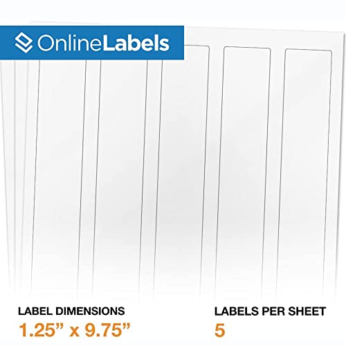 Water Bottle Wraparound Labels - 1.25 x 9.75 - Pack of 500 Labels, 100 Sheets - Inkjet/Laser Printer - Online Labels