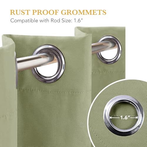 Image of RYB HOME Blackout Thermal Insulated Curtains, Portable Curtain for Sliding Glass Door /Storage /Space Room Divider, Large Window Treatment Room Divider Panel, W80 x L84, Green, 1 Panel