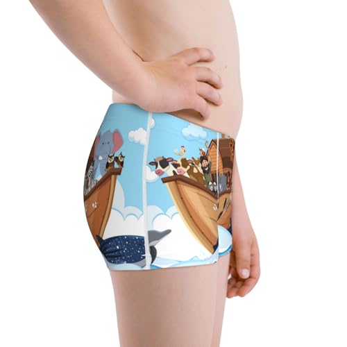 Boys' Cotton Boxer Brief Soft Underwear-Animals On Noah'S Ark2