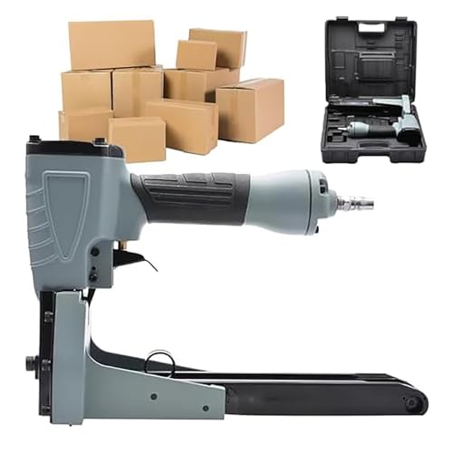 Máquina de Grapado Neumática para Cajas - Profundidad y Tensión Ajustables, Ideal para Cajas de Cartón y Plástico, Solución Eficiente para Sellado de Cartones
