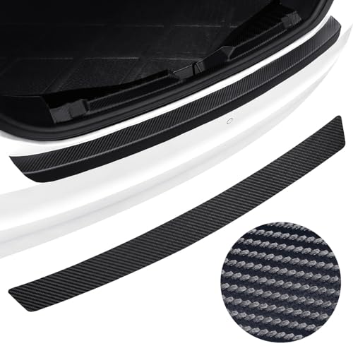 JIANDONGJIE Car Rear Bumper Protector Guard for Audi A1 A3 RS3 A4 A5 A6 A7 RS7 A8 Q3 Q5 Q7 R8 S, Carbon Fiber Anti-Scratch Trunk Door Entry Sill Protector Sticker Car Accessories,35.43 * 3.15 in