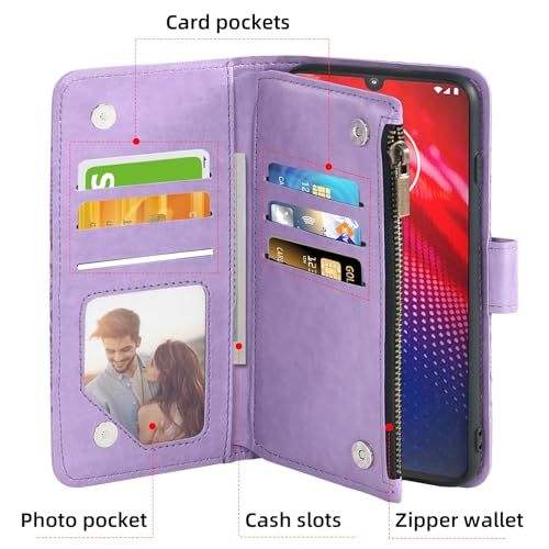 Coque rabat Moto Z4 Force Asuwish multi-usage avec clapet aimanté et verre