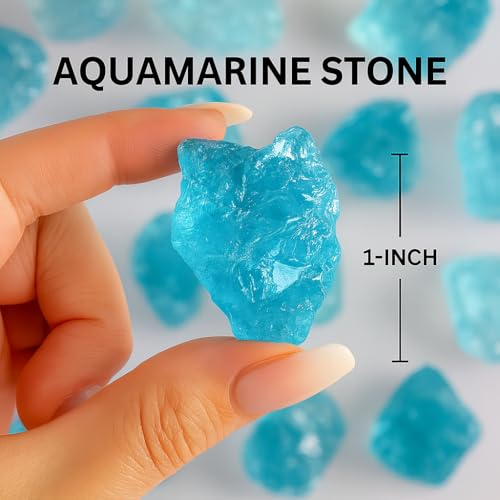 Large 1.25-2.0” Natural Aquamarine Raw Crystal Stone,Healing Gemstone for Reiki, Chakra Balancing, Meditation & Crystal Collection – Raw Aquamarine... - Image 2