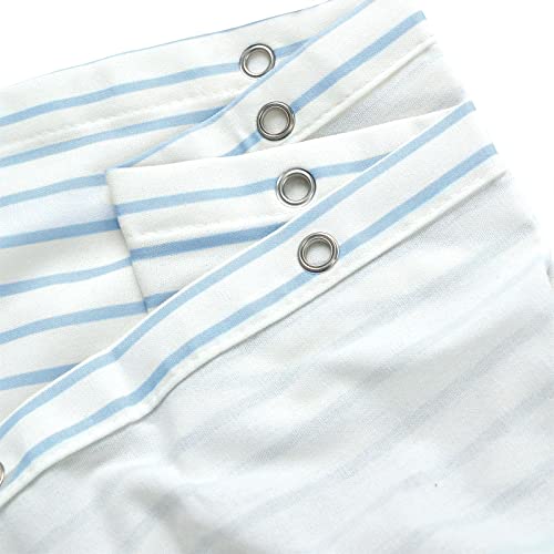Topsmcher Boho Shower Curtains For Bathroom Stripe Tassel Farmhouse Shower Curtains Blue Linen Cloth Shower Curtains 72 Inch #TOP2