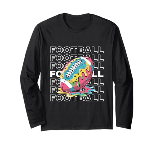 Respect The Drip Football Drip WR QB RB Ice Cream Sprinkles Long Sleeve T-Shirt