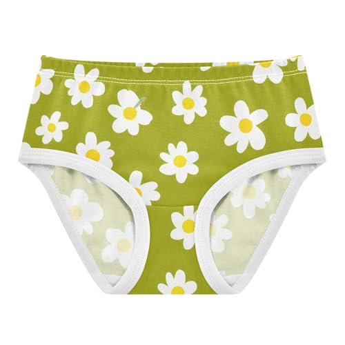 Daisies Yellow Olive Green Toddler Girls Underwear 2t Cotton Cute Panties Girl Personalized Underpants Briefs